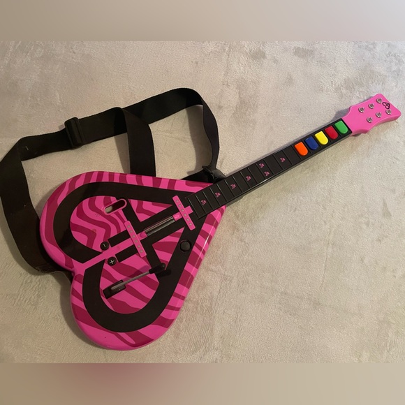 Aly & AJ Heart Rockband Guitar Nintendo Wii Controller Pelican PL-7537 Tested - Picture 1 of 1